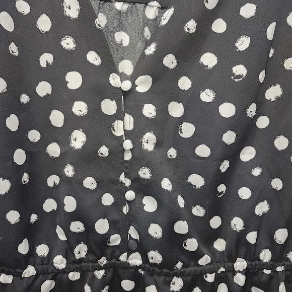 J.crew women's blouse top size 6 polkadot black and white - Picture 2 of 9